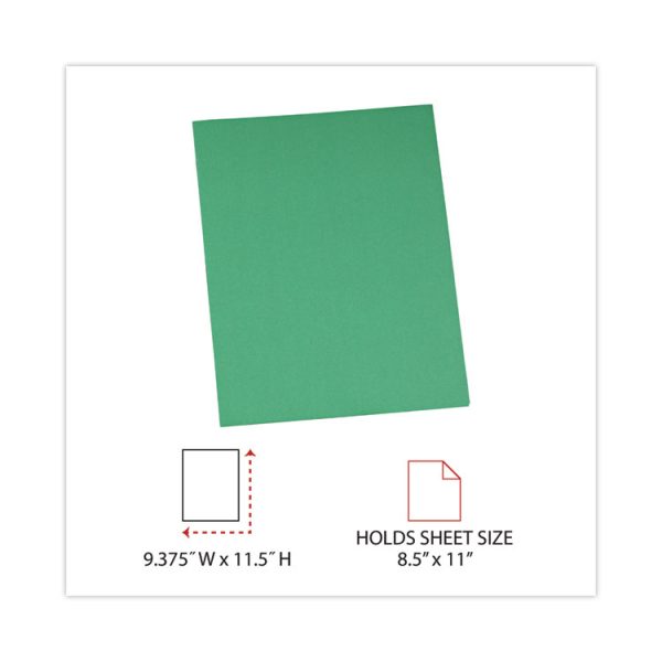 Two-Pocket Portfolios With Tang Fasteners, 0.5" Capacity, 11 X 8.5, Green, 25/box - Image 5