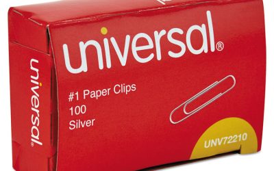 Paper Clips, #1, Smooth, Silver, 100 Clips/Box, 10 Boxes/Pack, 12 Packs/Carton