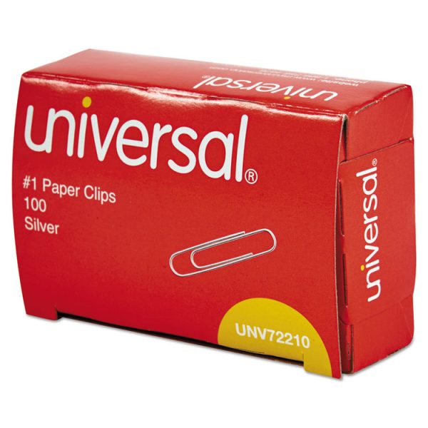 Paper Clips, #1, Smooth, Silver, 100 Clips/Box, 10 Boxes/Pack, 12 Packs/Carton - Image 3