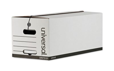 Deluxe Quick Set-Up String-And-Button Boxes, Letter Files, White, 12/carton