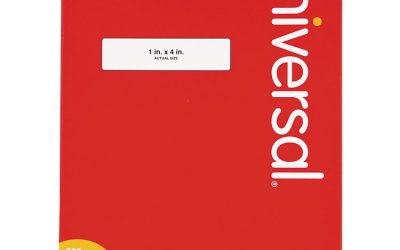 White Labels, Inkjet/laser Printers, 1 X 4, White, 20/sheet, 250 Sheets/box