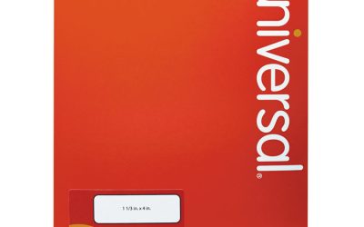 White Labels, Inkjet/laser Printers, 1.33 X 4, White, 14/sheet, 100 Sheets/box