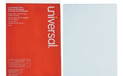Laminating Pouches, 3 Mil, 18″ X 12″, Gloss Clear, 25/pack