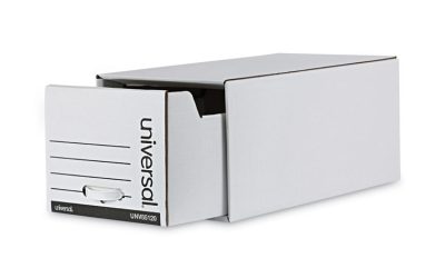 Economy Storage Drawer Files, Letter Files, White, 6/carton