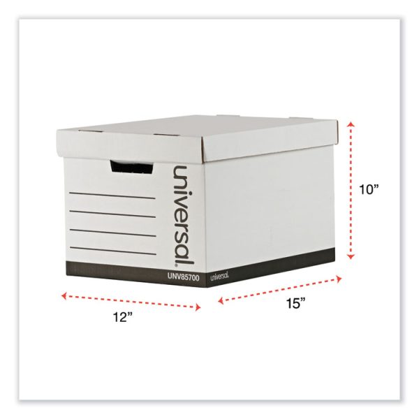 Medium-Duty Lift-Off Lid Boxes, Letter/legal Files, 12" X 15" X 10", White, 12/carton - Image 5