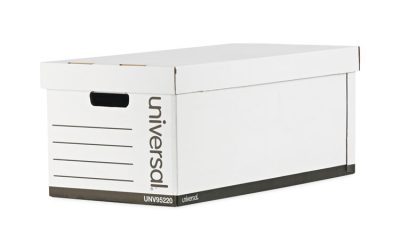 Medium-Duty Easy Assembly Storage Box, Letter Files, White, 12/carton