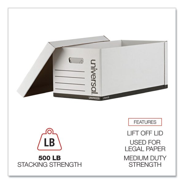 Medium-Duty Easy Assembly Storage Box, Letter Files, White, 12/carton - Image 6