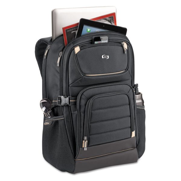 Pro Backpack, Fits Devices Up to 17.3", Polyester, 12.25 x 6.75 x 17.5, Black - Image 3