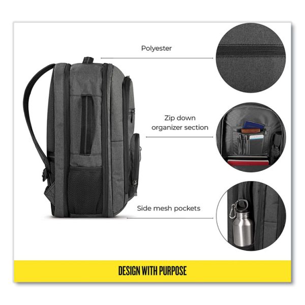Grand Travel TSA Backpack, 17.3", 11.88 x 7 x 19, Dark Gray - Image 4