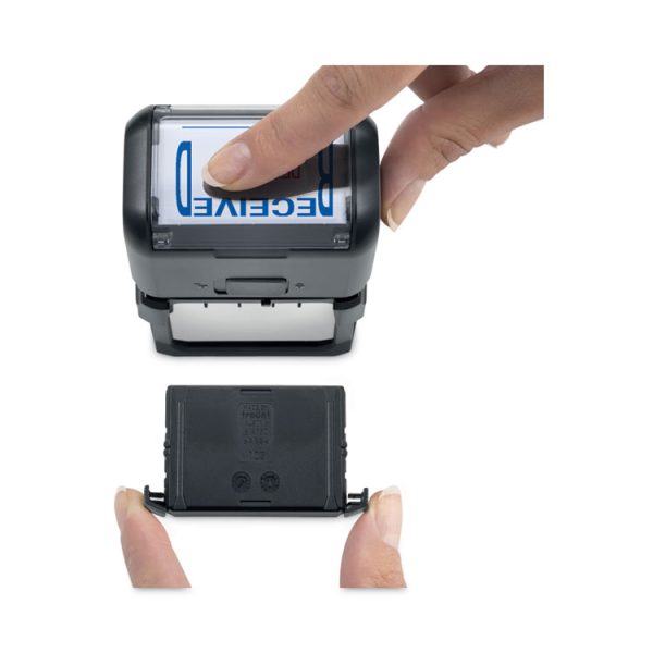 Printy Economy 5-in-1 Date Stamp, Self-Inking, 1.63" x 1", Blue/Red - Image 3