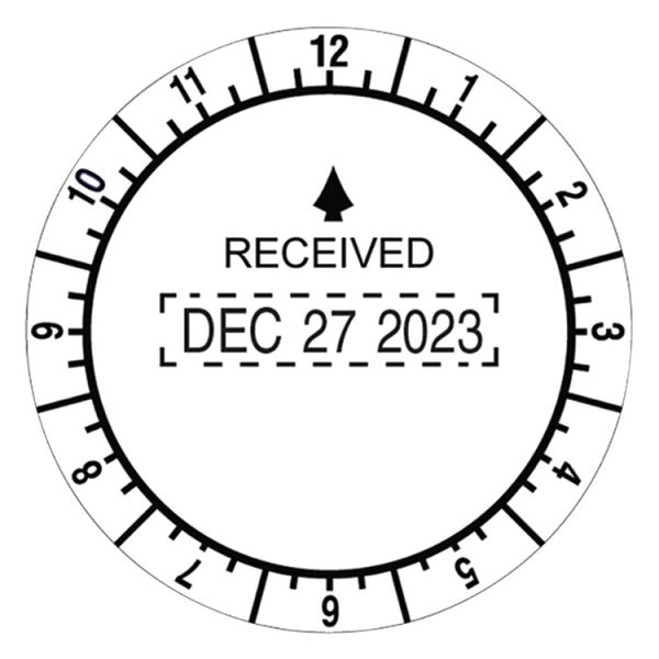 Time And Date Received Round Stamp, Conventional, 2" Diameter - Image 2