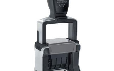 Professional Date Stamp, Self-Inking, 1.63″ X 0.38″, Black