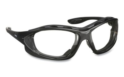 Seismic Sealed Eyewear, Black Polycarbonate Frame, Clear Polycarbonate Lens