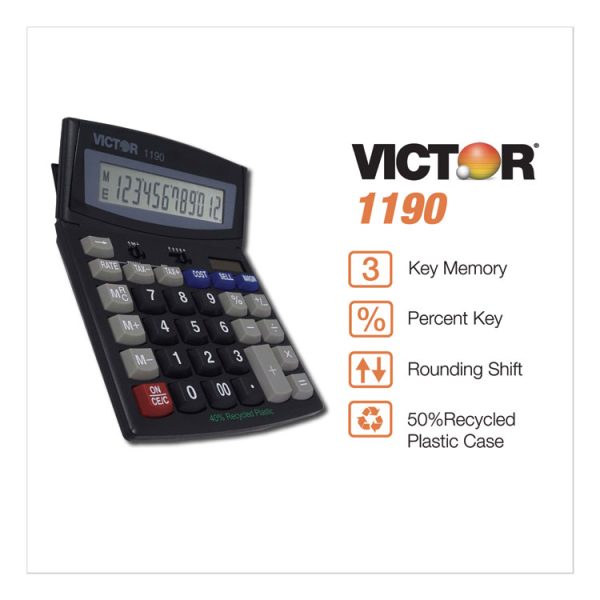 1190 Executive Desktop Calculator, 12-Digit Lcd - Image 2