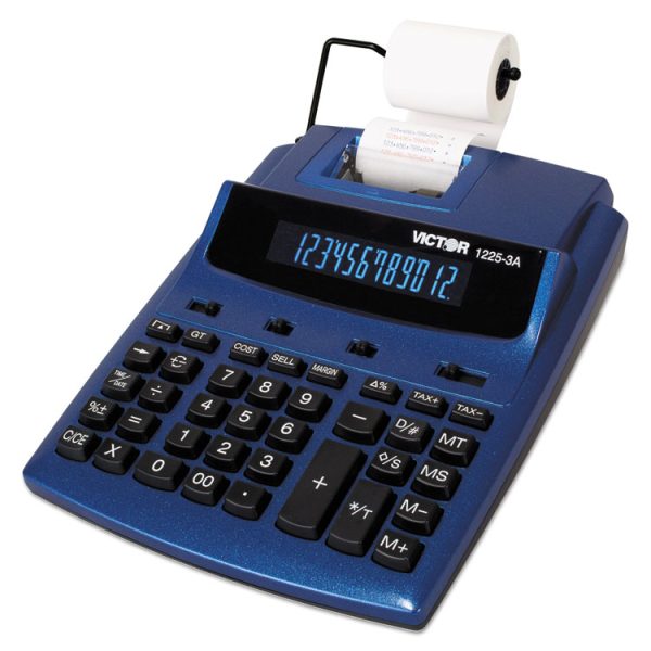 1225-3a Antimicrobial Two-Color Printing Calculator, Blue/red Print, 3 Lines/sec - Image 3