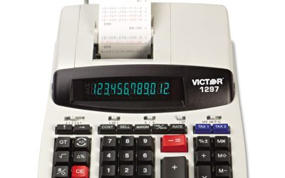 1297 Two-Color Commercial Printing Calculator, Black/Red Print, 4.5 Lines/Sec