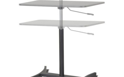 Dc500 High Rise Collection Mobile Adjustable Standing Desk, 30.75″ X 22″ X 29″ To 44″, Black