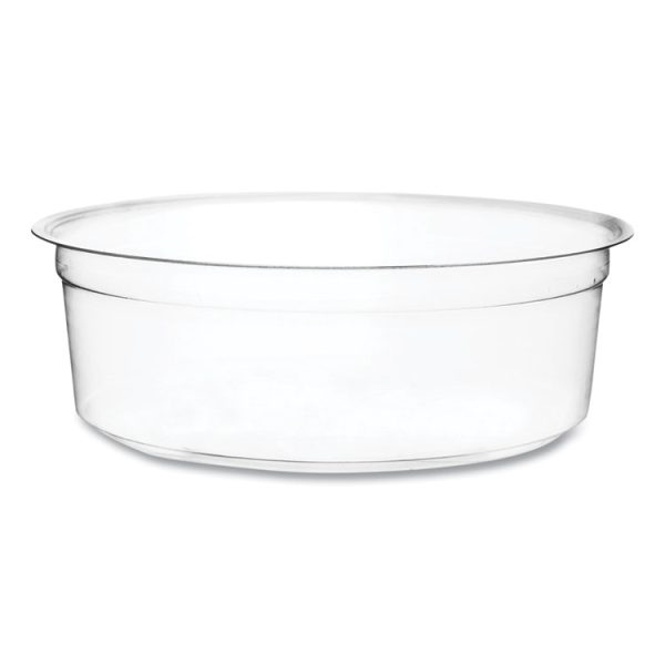 Round Deli Pots, 8 oz, 4.6" Diameter x 1.5"h, Clear, Plastic, 500/Carton