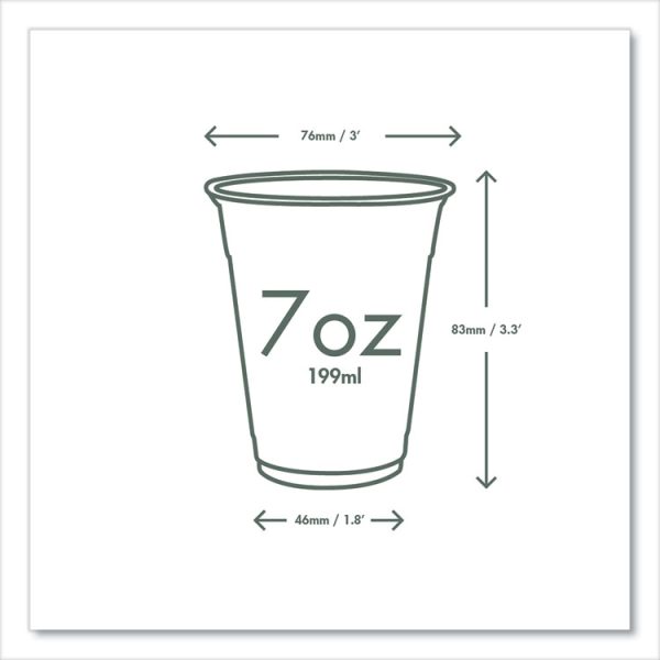 76-Series Cold Cup, 7 oz, Clear/Green, 1,000/Carton - Image 5