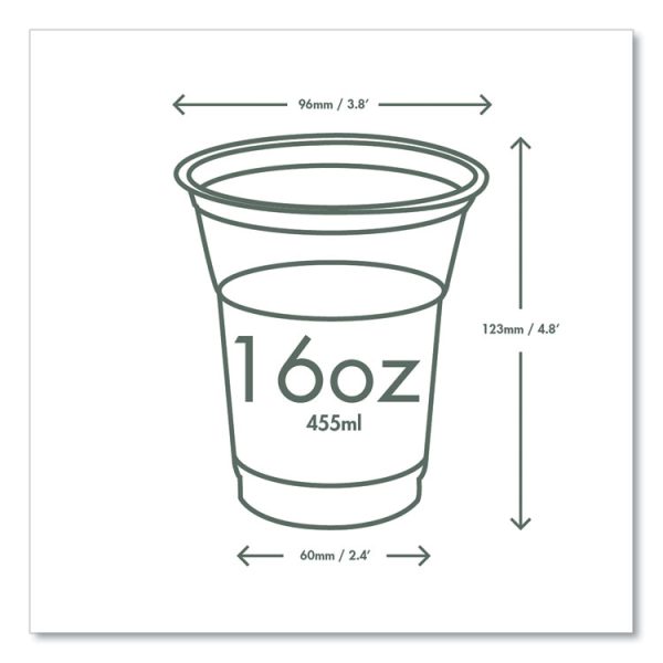 96-Series Cold Cup, 16 oz, Clear/Green, 1,000/Carton - Image 5
