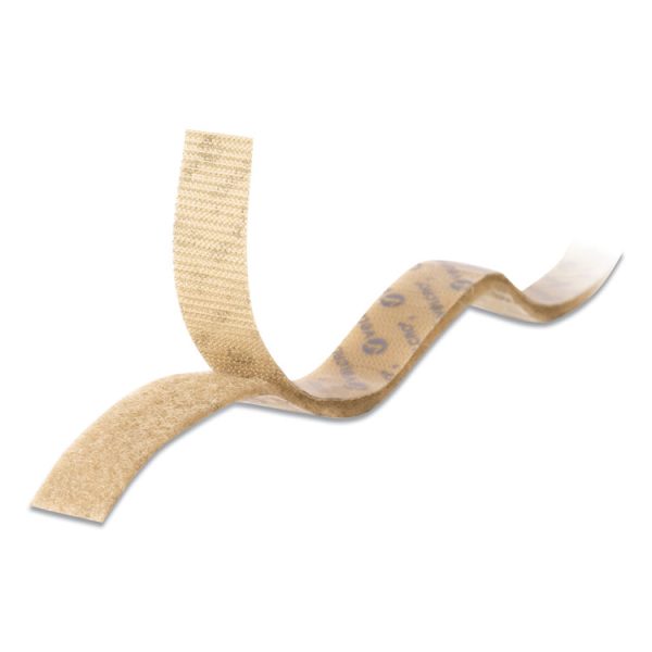Sticky-Back Fasteners With Dispenser, Removable Adhesive, 0.75" X 15 Ft, Beige - Image 2