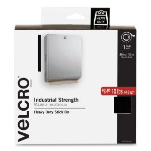 Industrial-Strength Heavy-Duty Fasteners With Dispenser Box, 2" X 15 Ft, Black