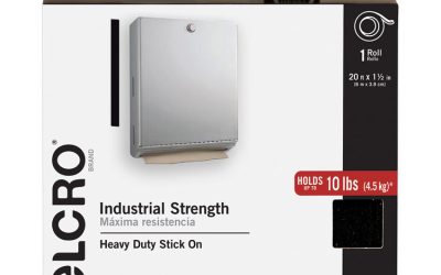 Industrial-Strength Heavy-Duty Fasteners With Dispenser Box, 2″ X 15 Ft, Black