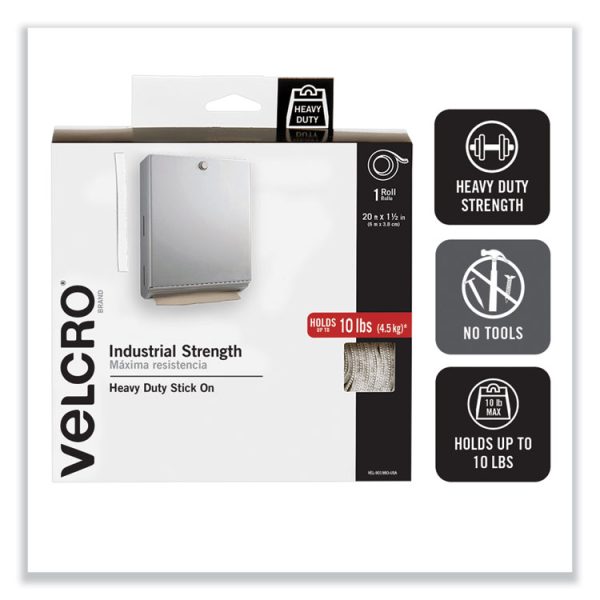 Industrial-Strength Heavy-Duty Fasteners With Dispenser Box, 2" X 15 Ft, White - Image 2