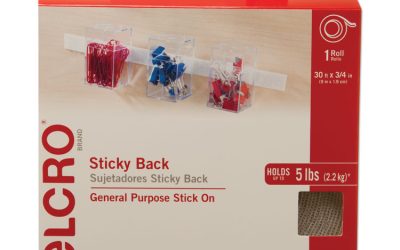 Sticky-Back Fasteners, Removable Adhesive, 0.75″ X 30 Ft, White
