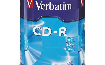 Cd-R Recordable Disc, 700 Mb/80 Min, 52x, Spindle, Silver, 100/pack