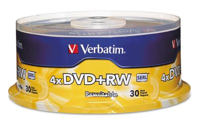 Dvd+rw Rewritable Disc, 4.7 Gb, 4x, Spindle, Silver, 30/pack