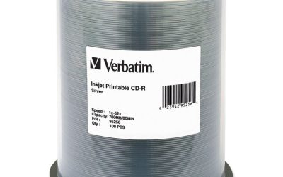 CD-R Printable Recordable Disc, 700 MB/80 min, 52x, Spindle, Silver, 100/Pack