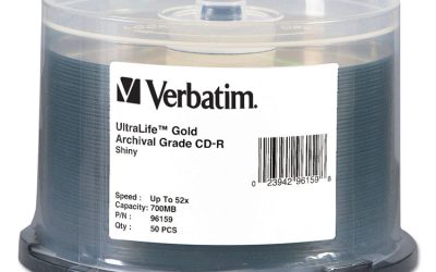 Cd-R Archival Grade Recordable Disc, 700 Mb/80 Min, 52x, Spindle, Gold, 50/pack