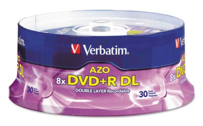 Dvd+r Dual Layer Recordable Disc, 8.5 Gb, 8x, Spindle, Silver, 30/pack