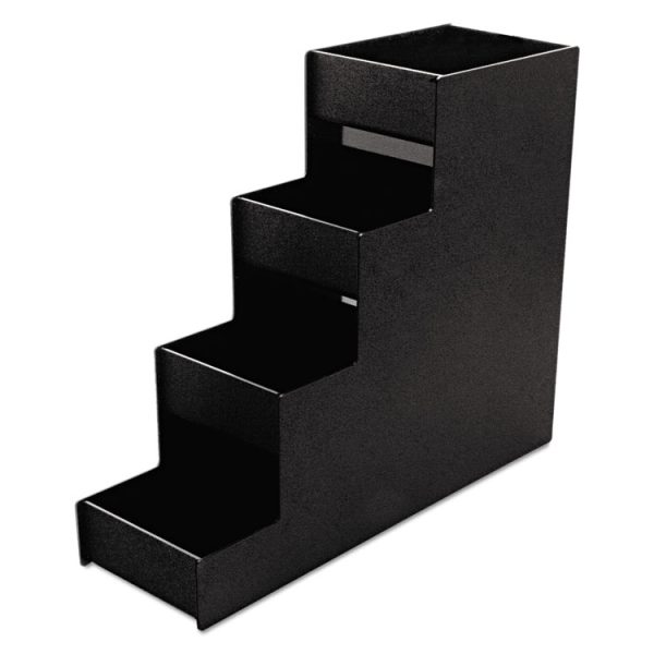 Narrow Condiment Organizer, 8 Compartments, 6 x 19 x 15.88, Black - Image 4