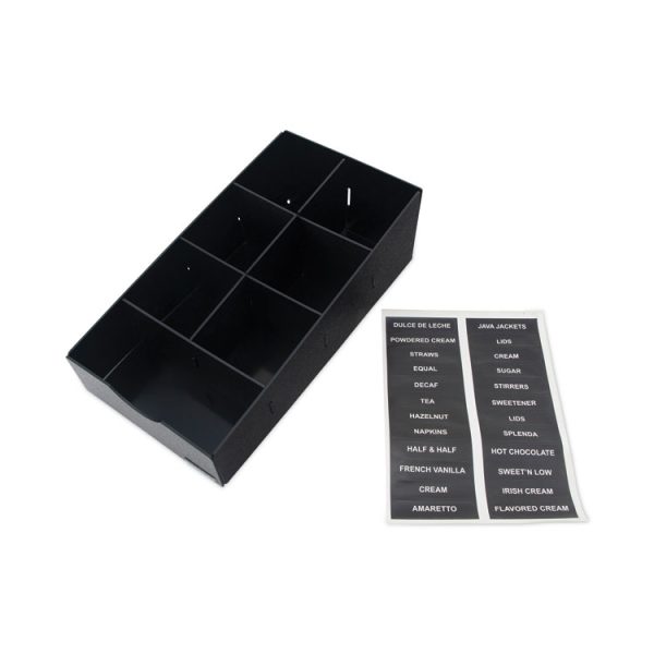 Condiment Caddy, 7 Compartments, 8.75 x 16 x 5.25, Black - Image 5