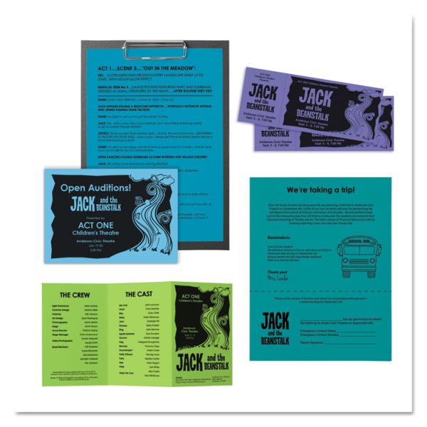 Color Paper - "Cool" Assortment, 24 lb Bond Weight, 8.5 x 11, Assorted Cool Colors, 500/Ream - Image 5
