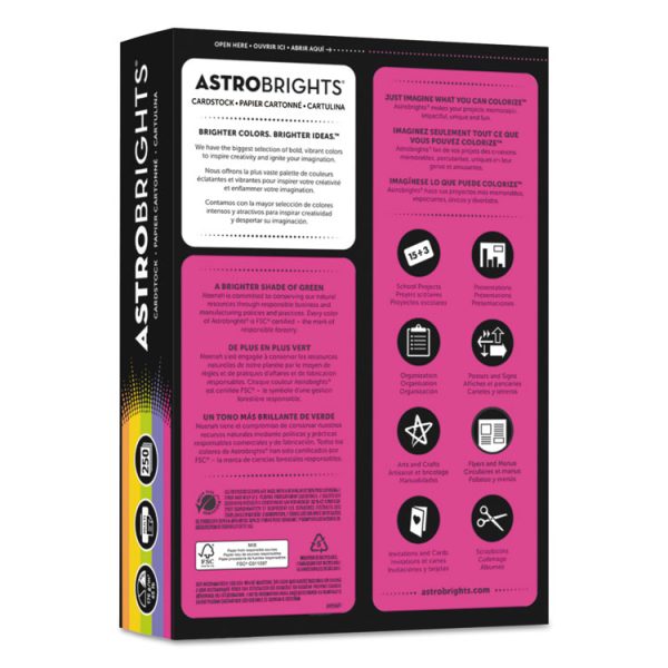 Color Cardstock -"Happy" Assortment, 65 lb Cover Weight, 8.5 x 11, Assorted, 250/Pack - Image 3