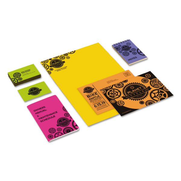Color Cardstock -"Happy" Assortment, 65 lb Cover Weight, 8.5 x 11, Assorted, 250/Pack - Image 4