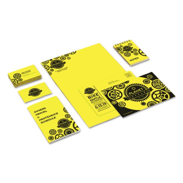 Color Cardstock, 65 lb Cover Weight, 8.5 x 11, Lift-Off Lemon, 250/Pack - Image 3