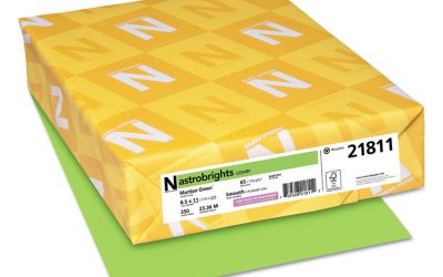 Color Cardstock, 65 lb Cover Weight, 8.5 x 11, Martian Green, 250/Pack