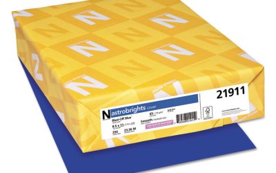 Color Cardstock, 65 lb Cover Weight, 8.5 x 11, Blast-Off Blue, 250/Pack