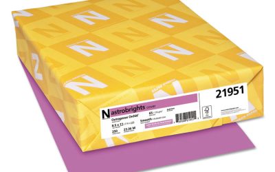 Color Cardstock, 65 lb Cover Weight, 8.5 x 11, Outrageous Orchid, 250/Pack