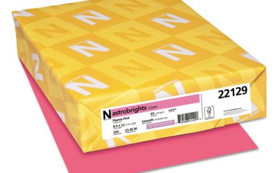 Color Cardstock, 65 lb Cover Weight, 8.5 x 11, Plasma Pink, 250/Pack
