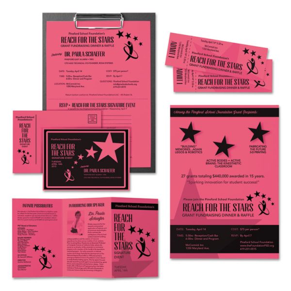 Color Cardstock, 65 lb Cover Weight, 8.5 x 11, Plasma Pink, 250/Pack - Image 4