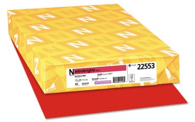 Color Paper, 24 lb Bond Weight, 11 x 17, Re-Entry Red, 500/Ream