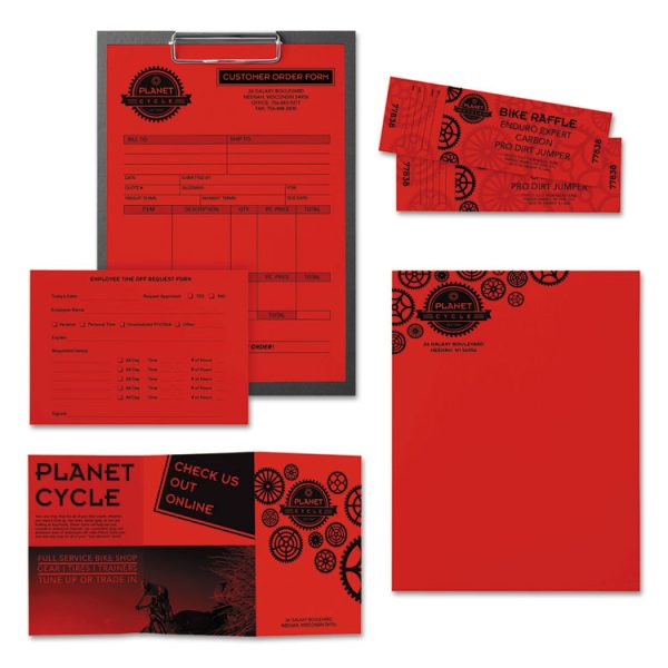 Color Paper, 24 lb Bond Weight, 11 x 17, Re-Entry Red, 500/Ream - Image 3