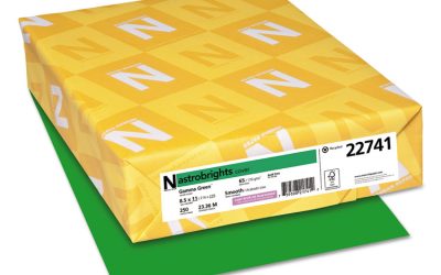 Color Cardstock, 65 lb Cover Weight, 8.5 x 11, Gamma Green, 250/Pack