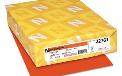 Color Cardstock, 65 lb Cover Weight, 8.5 x 11, Orbit Orange, 250/Pack