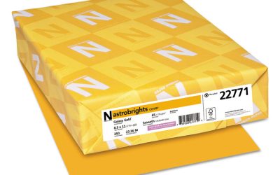 Color Cardstock, 65 lb Cover Weight, 8.5 x 11, Galaxy Gold, 250/Pack
